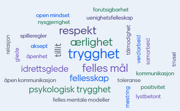 Trener 3-kandidatenes beskrivelse av hva som kjennetegner en god kultur.